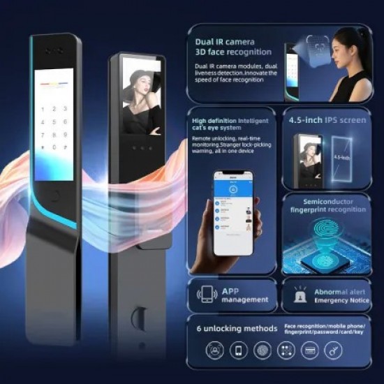 L18 Premium 3D Face Unlock Smart Door Lock