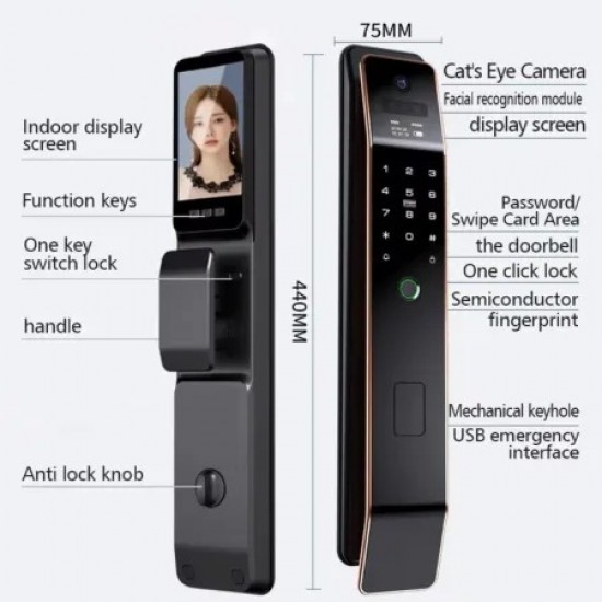 L9 Smart Door Lock 3D Face Recognition Video Call and Fingerprint 